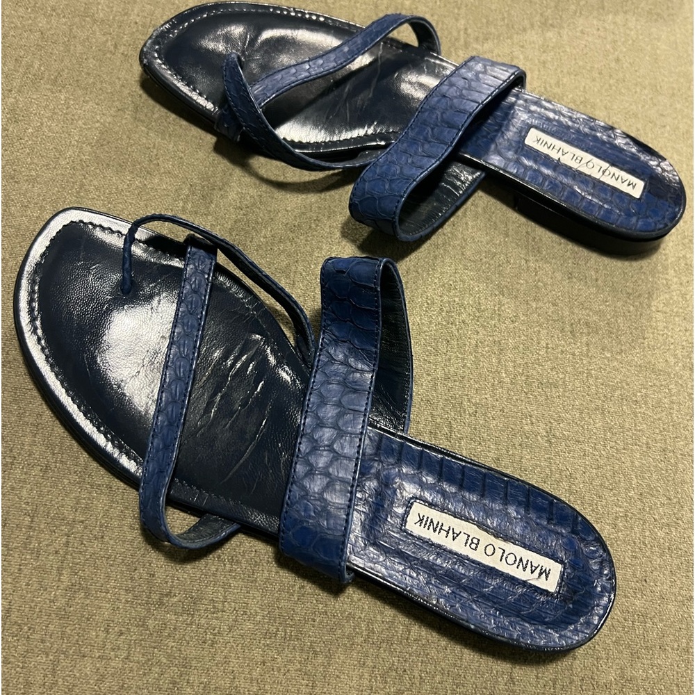 Manolo blahnik blue sandals